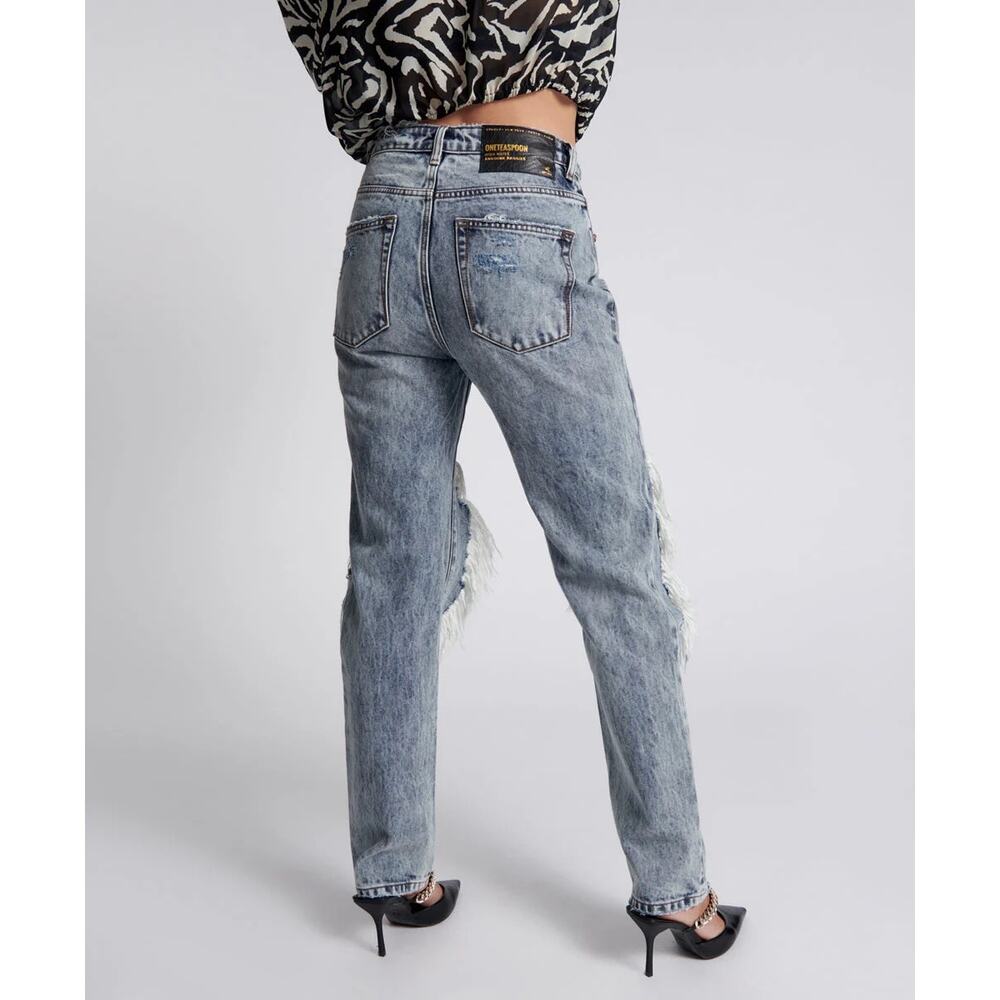 One Teaspoon NWT Awesome Baggies High Waist Denim Jean Blue Blossom Sz31 RET$170 - Picture 5 of 8